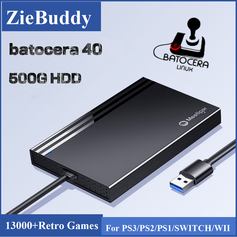 Retro Gaming Play Zone - ZieBuddy Batocera 40 Linux 500G HDD