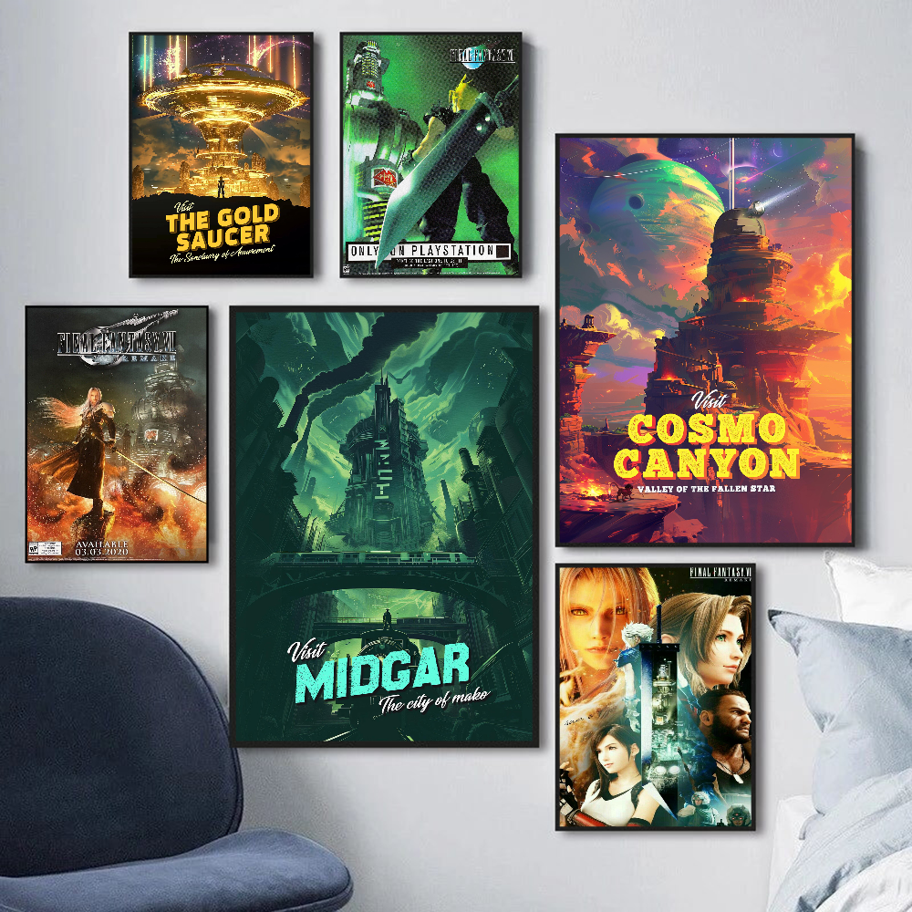 Retro Gaming Wallpaper - Final Fantasy Series Gaming Self-adhesive Art