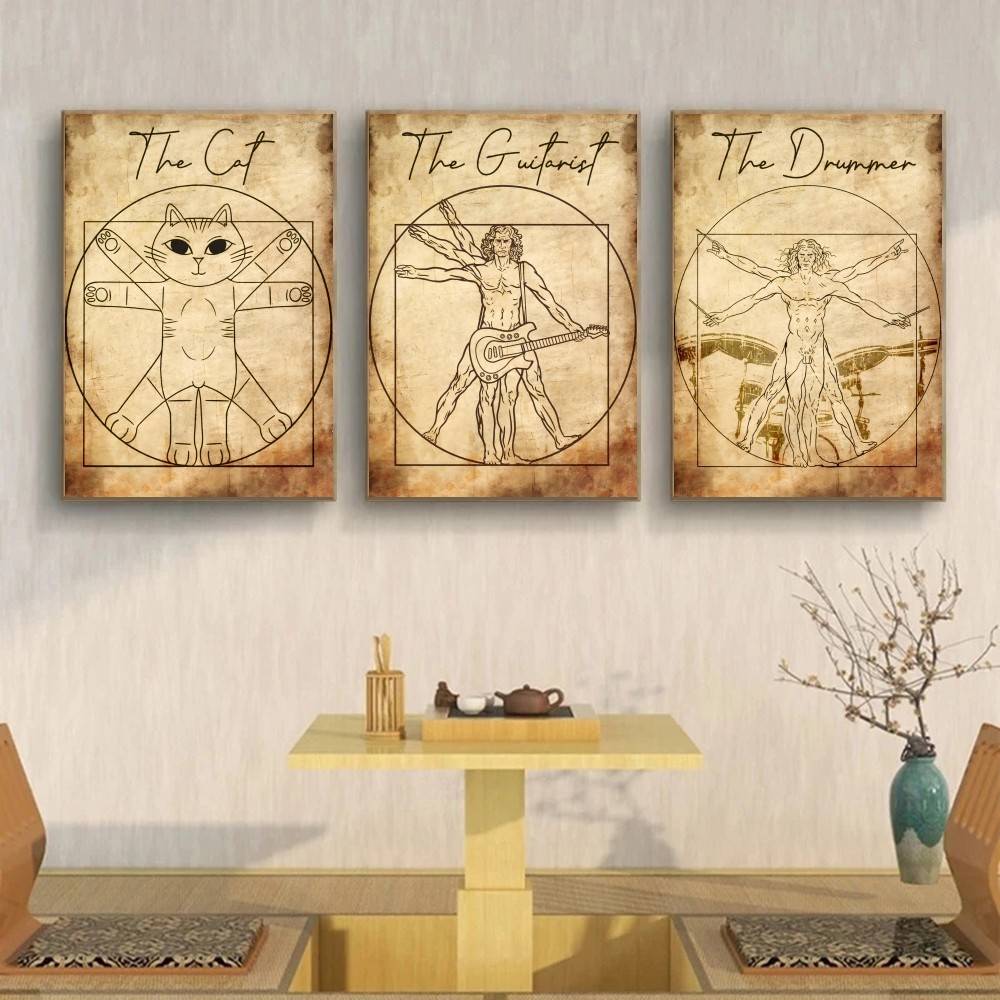 Vintage Vitruvian Style Music  - Retro Gaming Wallpaper บทวิจารณ์และราคา