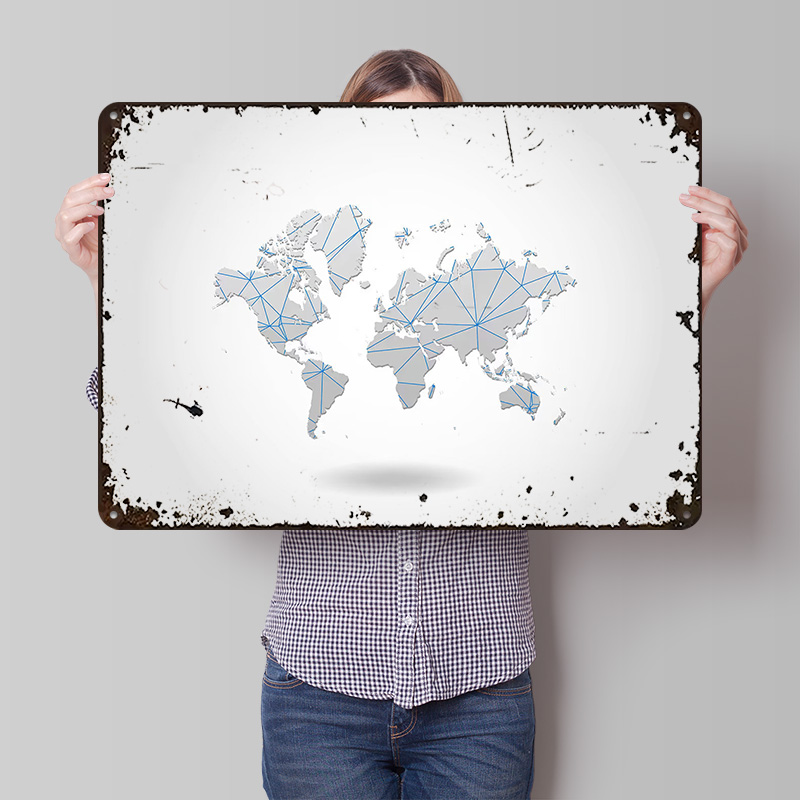 World Map Tinplate Poster Cust - World Of Retro Gaming บทวิจารณ์และราคา