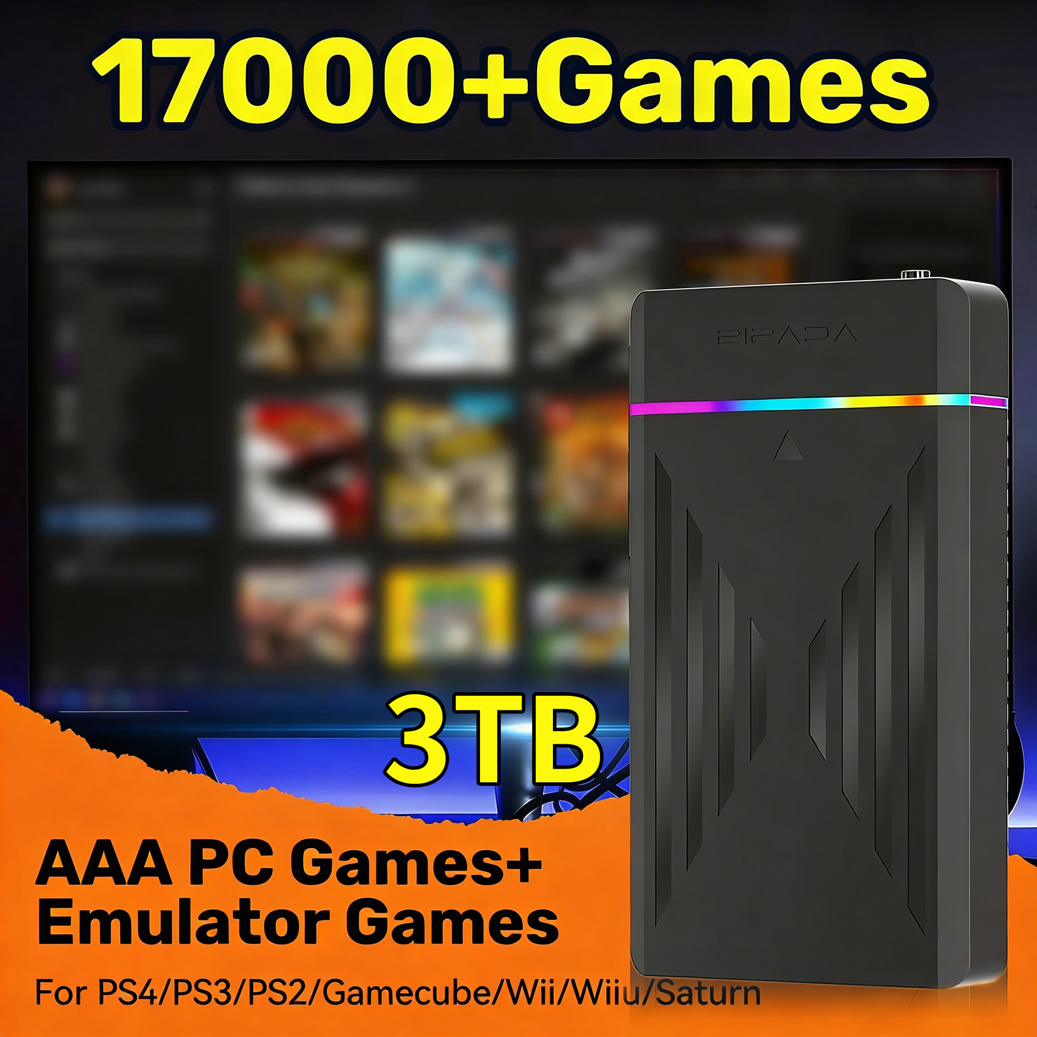 Portable 3TB Gaming HDD Video  - Retro Gaming Laptop บทวิจารณ์และราคา
