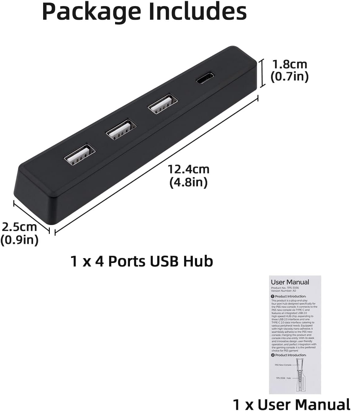 4 Ports USB Hub for PS5 Slim D - Controller Adapter Usb บทวิจารณ์และราคา