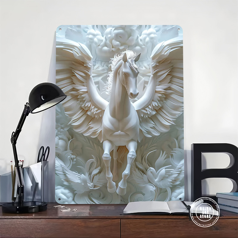 Paper Pegasus White Horse Wing - Retro Gaming Wallpaper บทวิจารณ์และราคา
