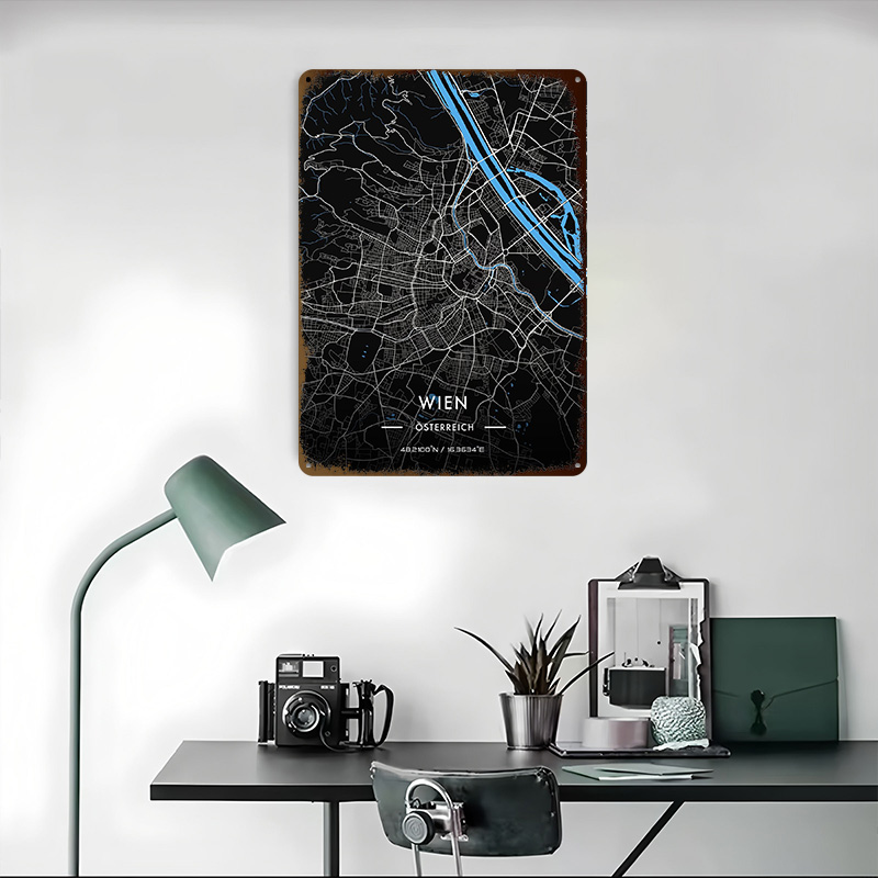 Vienna Night Map Printed Poste - Retro Gaming Vienna บทวิจารณ์และราคา