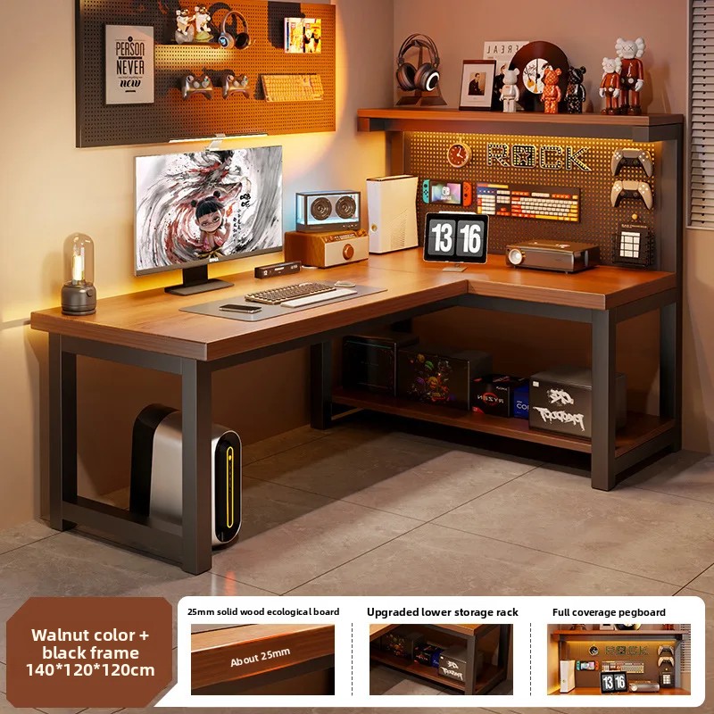 Modern Corner Computer Desk L- - Retro Gaming Table บทวิจารณ์และราคา