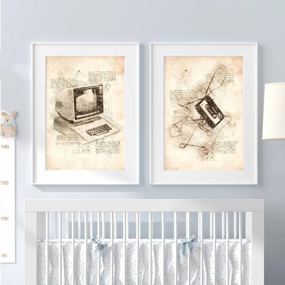 Vintage Gaming Console Sketch  - Retro Gaming Wallpaper บทวิจารณ์และราคา