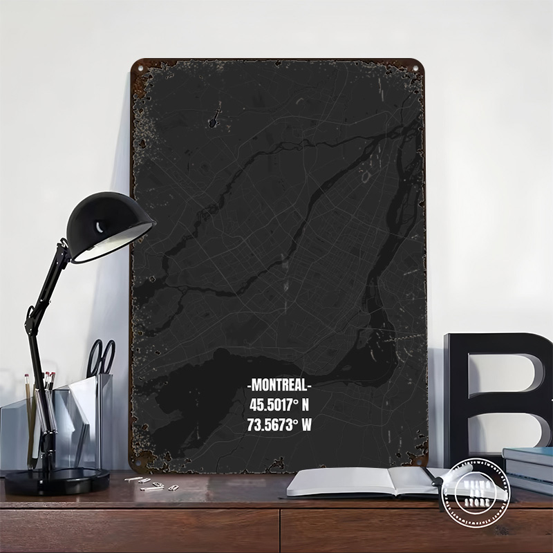 Montreal Map Metal Poster Cust - Retro Gaming Montreal บทวิจารณ์และราคา
