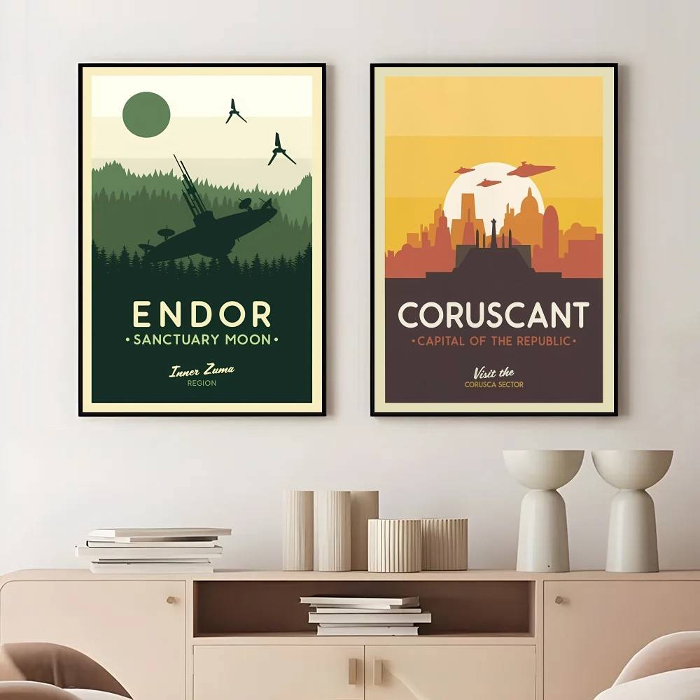 Retro Sci-fi Planet Travel Pos - Retro Gaming Wallpaper บทวิจารณ์และราคา