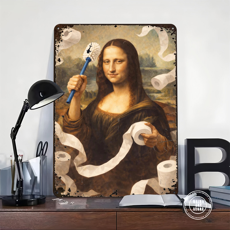 Mona Lisa With Toilet Brush an - Retro Gaming Wallpaper บทวิจารณ์และราคา