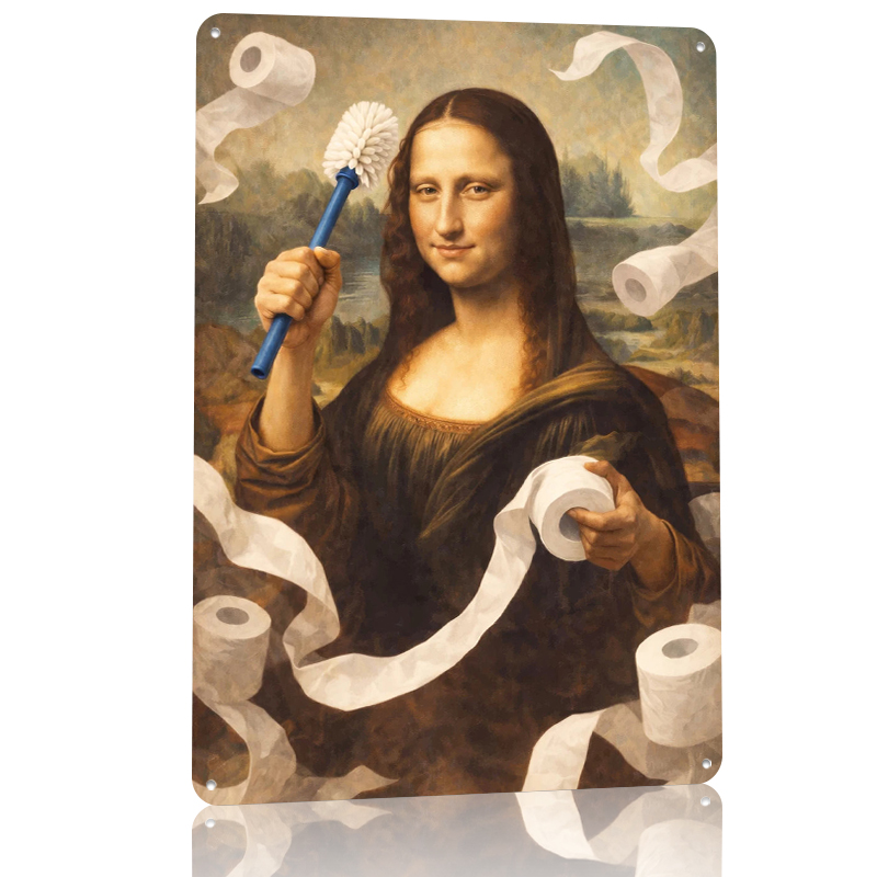 Mona Lisa With Toilet Brush an - Retro Gaming Wallpaper บทวิจารณ์และราคา