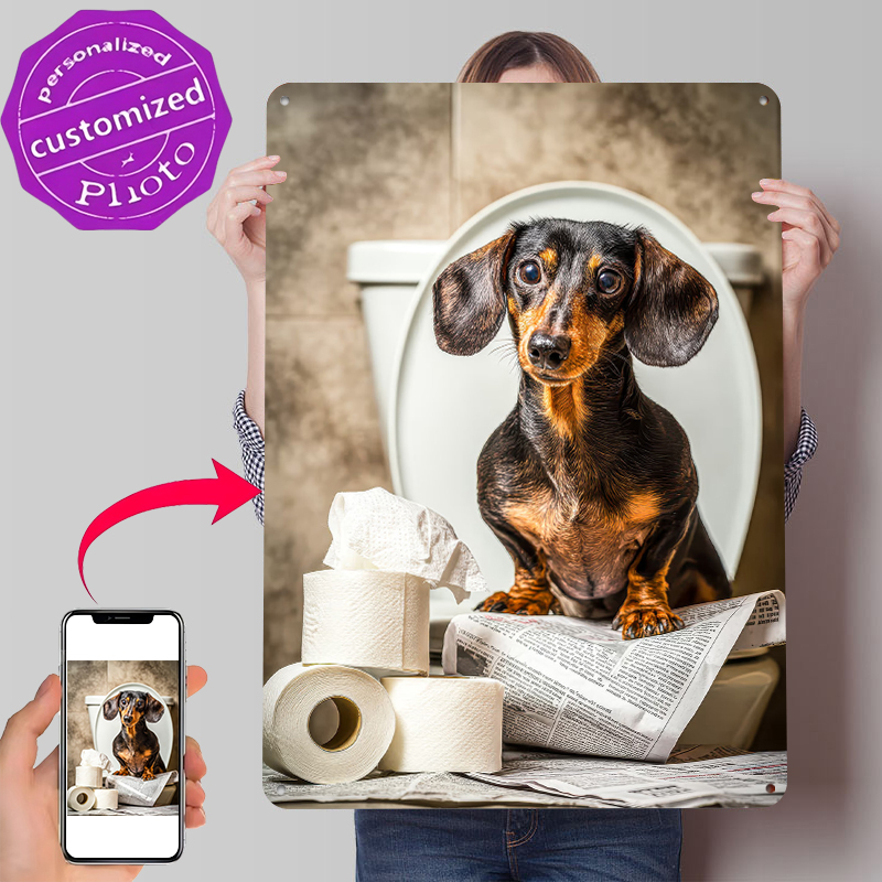 Dachshund on Toilet With Toile - Retro Gaming Wallpaper บทวิจารณ์และราคา