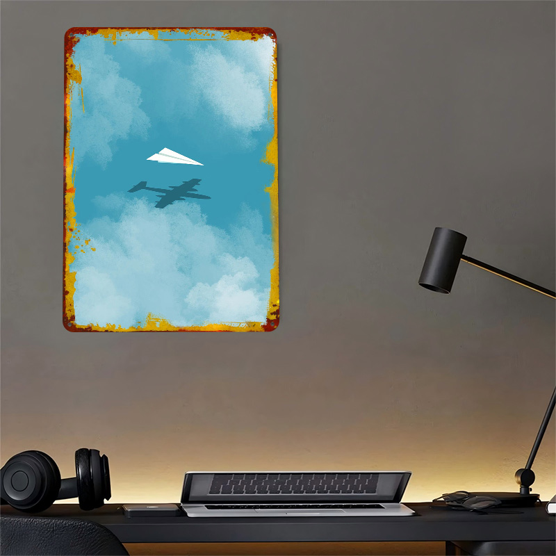 Paper Plane Printed Poster Cus - Retro Gaming Wallpaper บทวิจารณ์และราคา