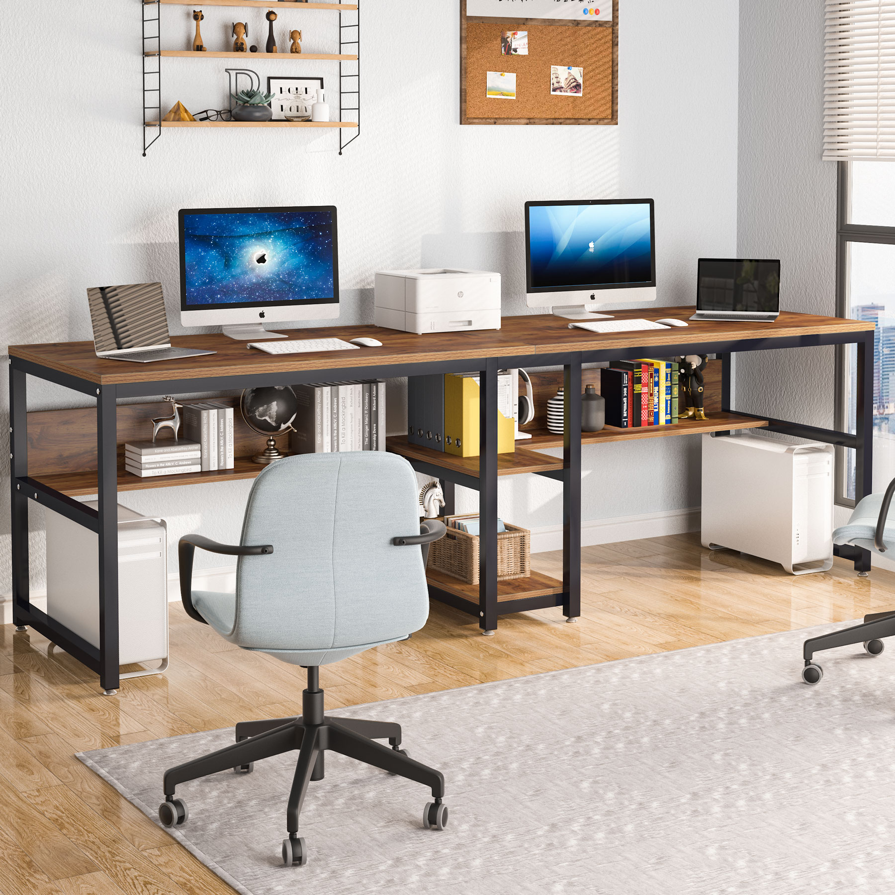 Tribesigns Two Person Desk wit - Retro Gaming Table บทวิจารณ์และราคา