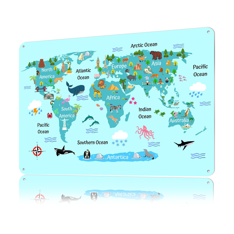 Kids World Map Printed Poster  - World Of Retro Gaming บทวิจารณ์และราคา