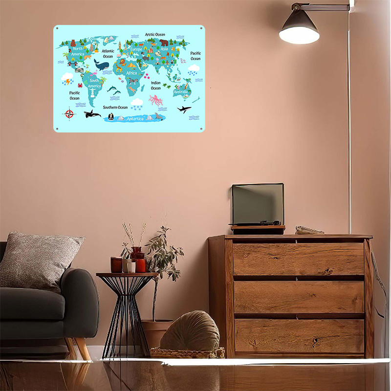 Kids World Map Printed Poster  - World Of Retro Gaming บทวิจารณ์และราคา